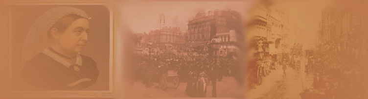 A background montage of Queen Victoria and the streets of London